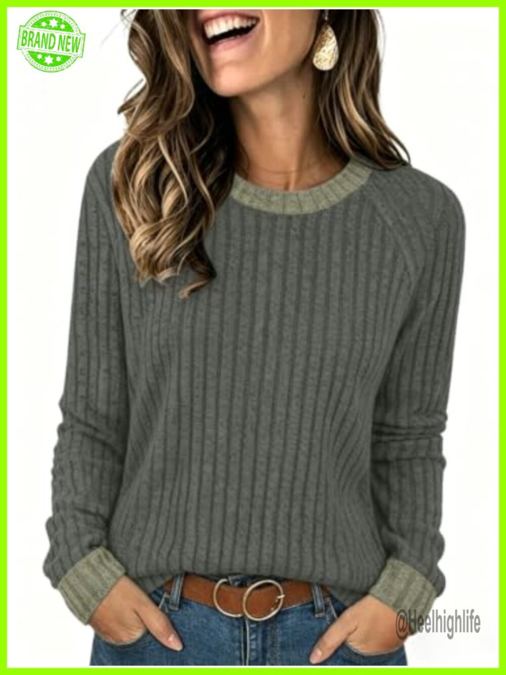 Womens Lightweight Crewneck Tunic Sweater Long Sleeve Pullover